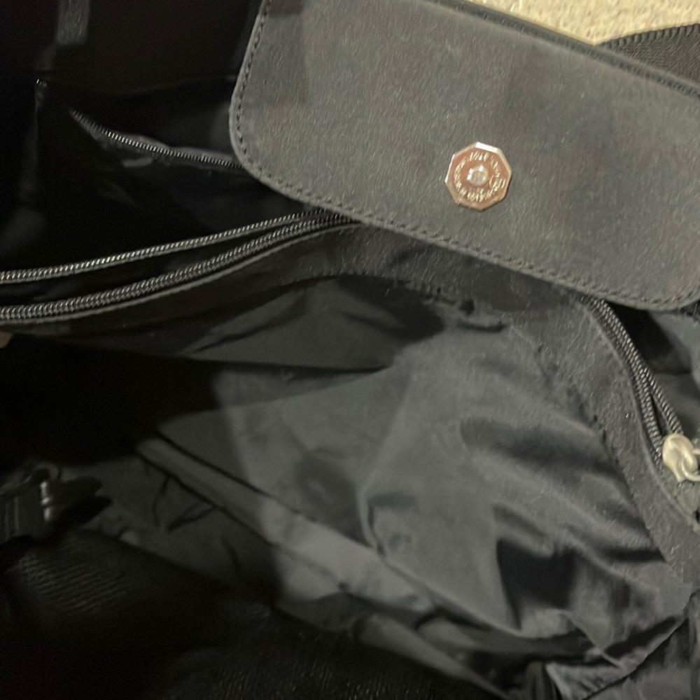 Old Navy Black nylon tote bag. Great pockets and compartments. Sturdy Strap - Picture 8 of 12